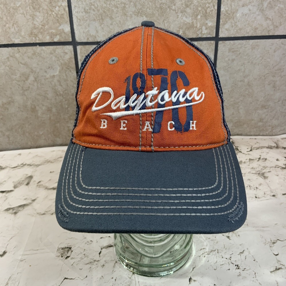 Sherry Daytona Beach Retro 1976 Ballcap Hat Orange Gray Strap Back Adjustable